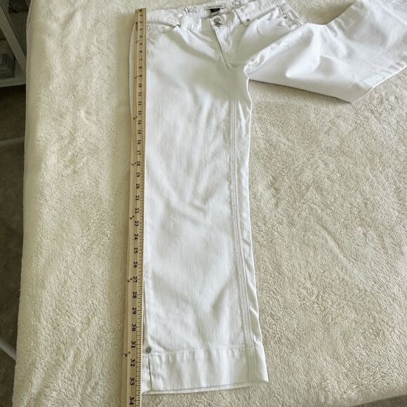 White House Black Market Capri Pants Size 4 White Cotton Spandex - Picture 9 of 14
